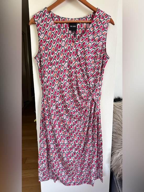 NIC+ZOE Dresses & Skirts - Nic+Zoe Pink Geometric Sleeveless Wrap Dress Medium
